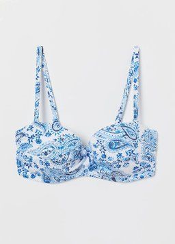 Верх бікіні H&M балконет НМ 5696 EUR 80A білий/блакитний 45803 фото
