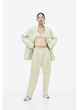 Штани H&M з лляної суміші EUR 36 світло-зелений НМ 7058 47394 фото