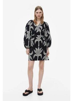 Сукня коротка H&M із запахом L чорний/білий НМ 7095 47447 фото