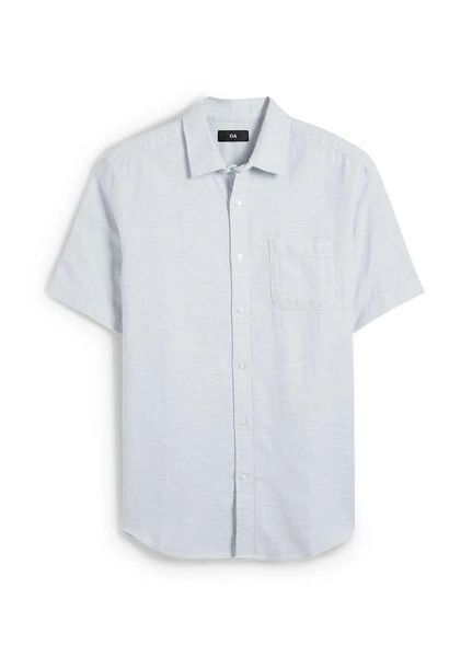 Сорочка чоловіча C&A короткий рукав S/37-38 сірий меланж А 34469 36351 фото