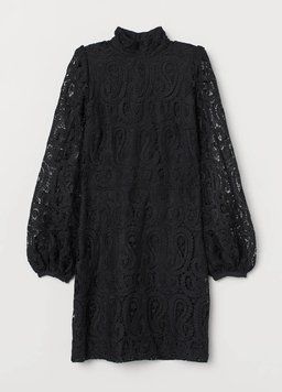 Сукня H&M мереживна з коміром-стійкою EUR 34 чорна НМ 6018 46214 фото