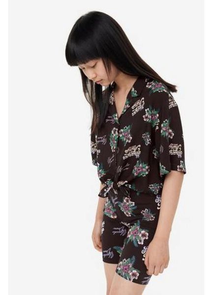 Блуза H&M з зав'язками 164 темно-коричневий НМ 7317 47755 фото