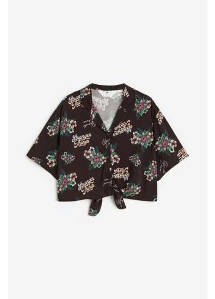 Блуза H&M з зав'язками 164 темно-коричневий НМ 7317 47755 фото