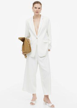 Штани кюлоти H&M вільний крій L білий НМ 7054 47383 фото