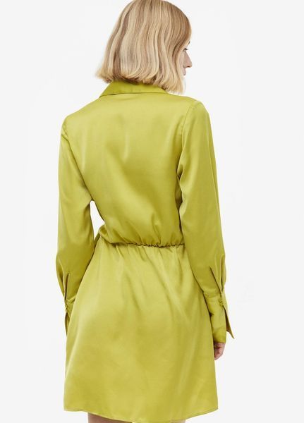 Сукня H&M коротка з запахом НМ 7104 XS жовто-зелена 47461 фото