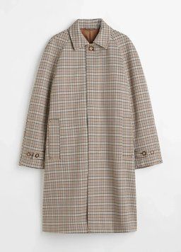 Пальто H&M НМ 6337 M бежевий/клітинка 46639 фото