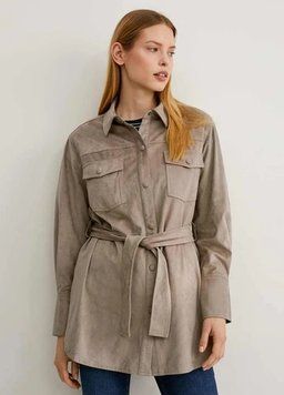 Куртка C&A з штучної замші EUR 46 сіро-бежевий А 27656 rzid_26350 фото