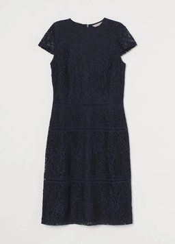 Сукня H&M мереживна XS темно-синя НМ 5996 46174 фото
