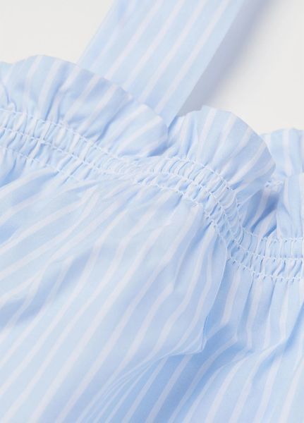 Топ жіночий H&M розкльошений M білий/блакитний/смужки НМ 5537 45612 фото