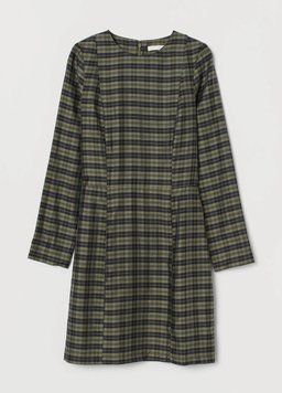 Сукня H&M коротка ніжно облягаюча EUR 32 хакі/чорний/клітинка НМ 5408 45391 фото