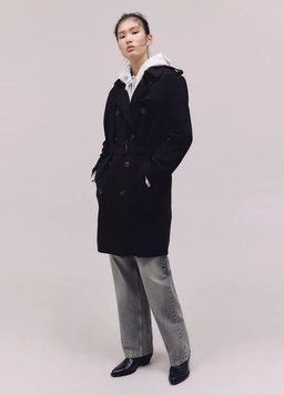 Плащ H&M двобортний EUR 40 чорний НМ 6331 rzid_46633 фото