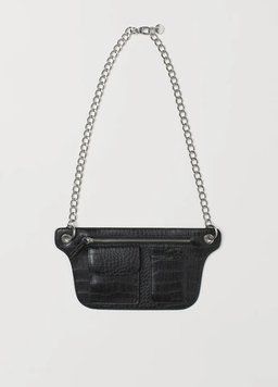 Сумка на пояс H&M з ланцюжком M/L чорний/сріблястий НМ 6054 rzid_46273 фото
