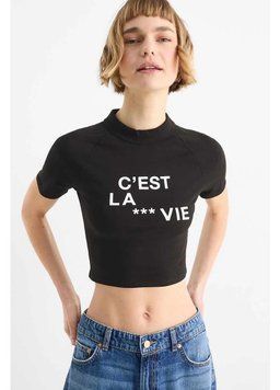 Топ жіночий C&A укорочений чорний XL А 33466 34866 фото