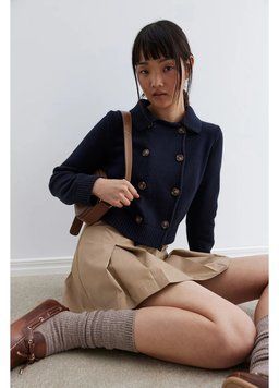 Кофта H&M кардиган двобортний XXS темно-синій НМ 8433 49335 фото